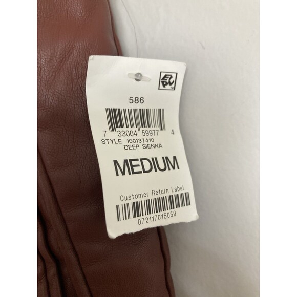 New INC Faux Leather Jogger Pants MEDIUM Cognac Brown Urban Boho - Picture 7 of 13